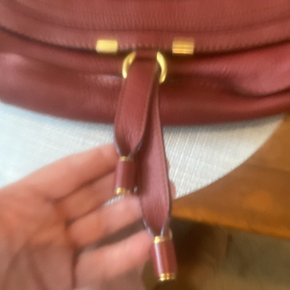 Chloe crossbody, medium, dark red, pebbled leather. - Picture 5 of 13